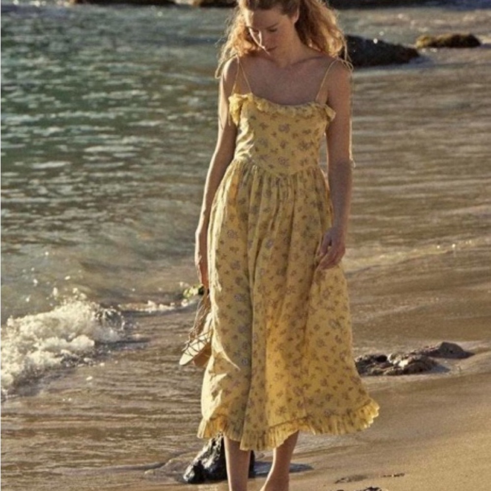 Doen Wendelin Yellow Floral Maxi Dress
